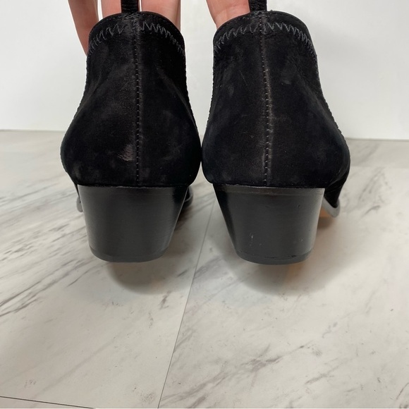 New! Schutz Jacqueline Low Profile Black Suede Bootie 8.5 - Picture 4 of 12